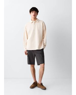 MANGO TEEN Polo-Neck Sweatshirt - White