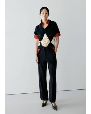Mango Straight Mid-Rise Trousers - Blue