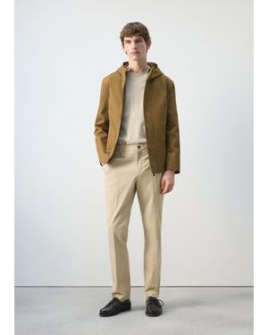 Mango Dublino Slim-Fit Chino Trousers - Natural