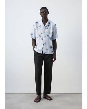 Mango Regular-Fit Floral Print Shirt - White