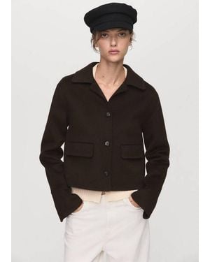 Mango Rigid Wool-Blend Baker Boy Cap - Black