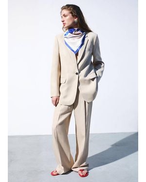 Mango Straight Mid-Rise Suit Pants - White