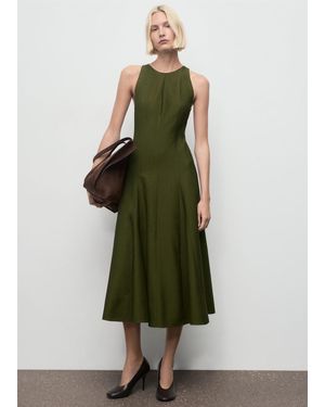 Mango A-Line Dress With Godets - Green