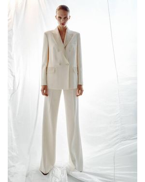 Mango Topstitched Blazer With Lapels - Red