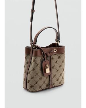 Mango Jacquard Bucket Bag With Logo - Multicolor