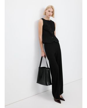 Mango Suit Waistcoat With Buttons - Black