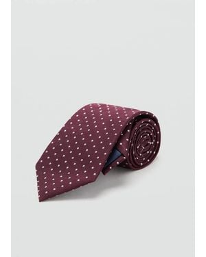 Mango Polka-Dot Silk Tie - Purple
