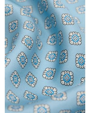 Mango Foulard 100% Seta Stampa Celeste - Blu