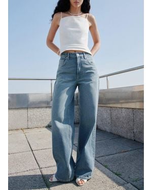 Mango Mid-Rise Straight Jeans - Blue