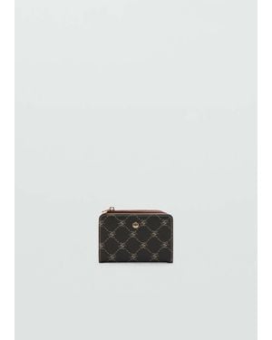 Mango Medium Wallet With Logo Print - Black