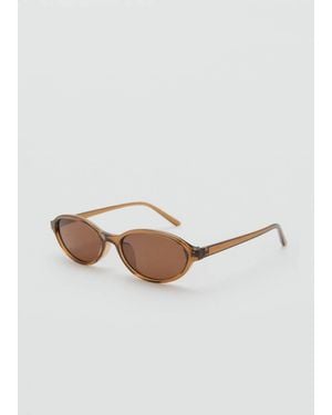 Mango Rectangular-Frame Sunglasses - White