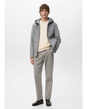 Mango Cloth Jacket With Hood - White