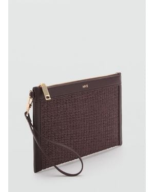 Mango Natural Fibre Clutch - Brown