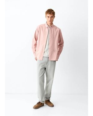 MANGO TEEN Plain 100% Cotton Shirt - White