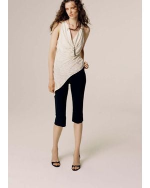 Mango Top Asymétrique En Dévoré Écru - Neutre