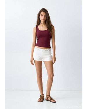 MANGO TEEN Square-Neck Strappy Top - Red