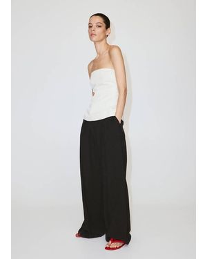 Mango Linen Strapless Top - White