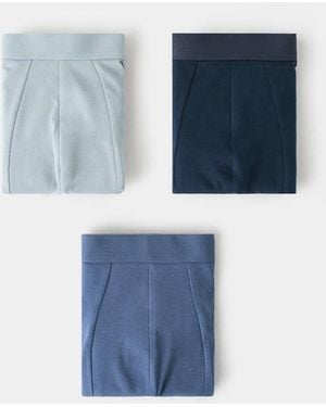 Mango Pack Of 3 Cotton Combination Briefs - Blue