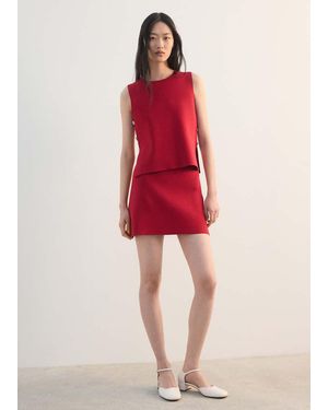 Mango Short Knitted Skirt - Red