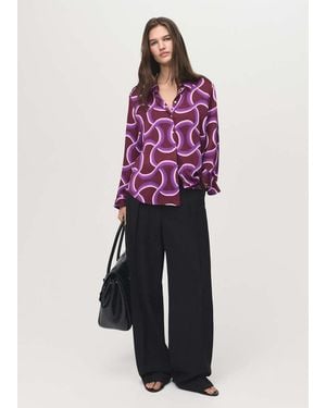Mango Shirt With Abstract Print - Pink