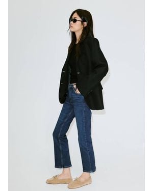 Mango Sienna Flared Cropped Jeans - Blue