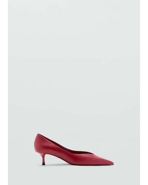 Mango Kitten Heel Pointed Toe Shoe - Red