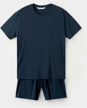Mango Elastic Waistband Pyjama Set - Blue
