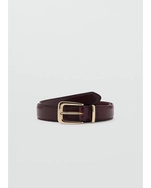 Mango 100% Bovine Leather Belt - Brown