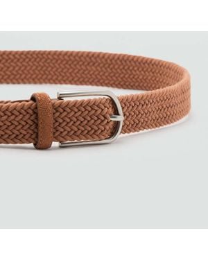 Mango Geflochtener Elastischer Gürtel - Braun