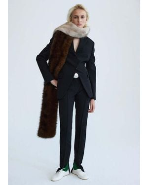 Mango Fitted Wool Jacket - Black