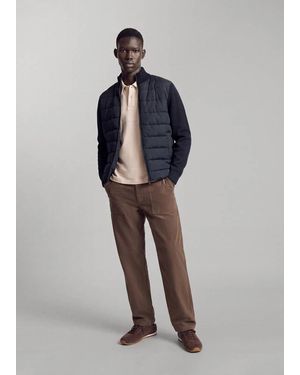 MANGO TEEN Combined Knit And Padded Jacket - Blue