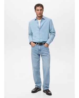 Mango Moby Straight-Fit Light-Wash Jeans - Blue