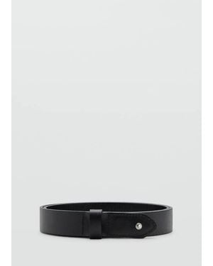 Mango 100% Leather Belt - Black