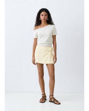 MANGO TEEN Off-The-Shoulder Knit Jumper - White