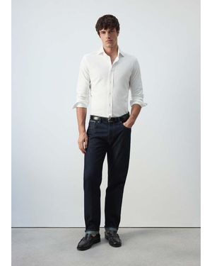 Mango 100% Cotton Slim-Fit Shirt - White