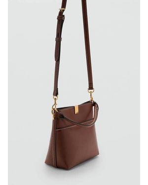 Mango Bucket Bag With Metal Detail - Brown