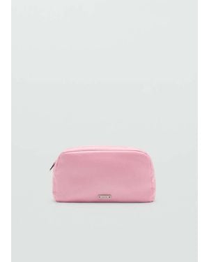 Mango Satin Double-Pocket Vanity Bag - Pink