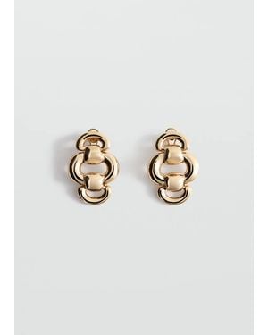 Mango Embossed Pendant Earrings - White