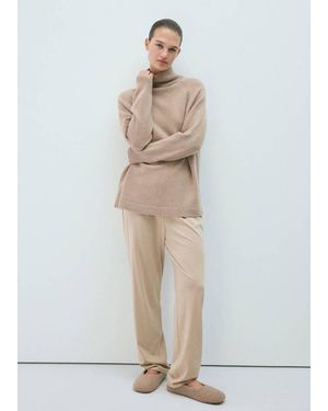 Mango Pullover Aus 100 Wolle Mit Rollkragen - Weiß