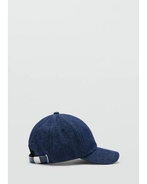 Mango Cappellino 100% Cotone Denim - Blu