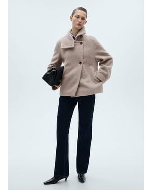 Mango Turtleneck Wool Coat - Multicolor