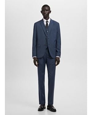 Mango Paris Super Slim-Fit Suit Waistcoat - Blue