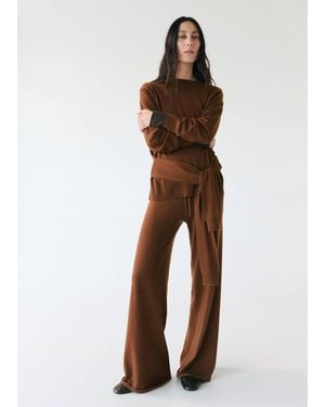 Mango Wool Blend Knot Sweater - Brown