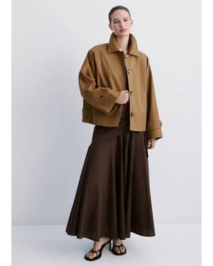 Mango Oversized Short Trench - White