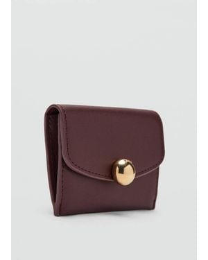 Mango Jewel Button Flap Card Holder - Purple