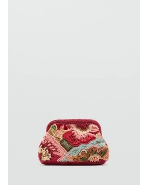 Mango Multicoloured Beaded Clutch Bag