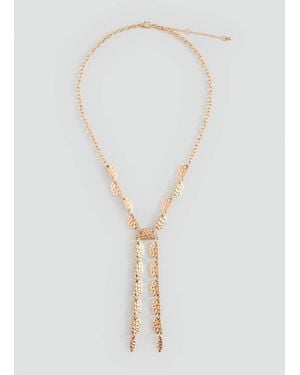 MANGO TEEN Pendant Necklace With Embossed Relief - White