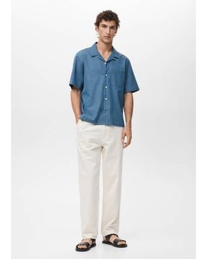 Mango 100% Cotton Denim Shirt - Blue