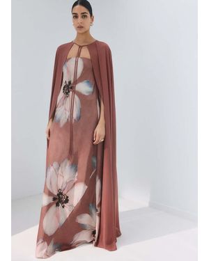 Mango Long Cape With Tie Zip - Multicolour