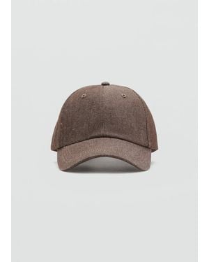 Mango Casquette Coton Visière Chocolat - Marron
